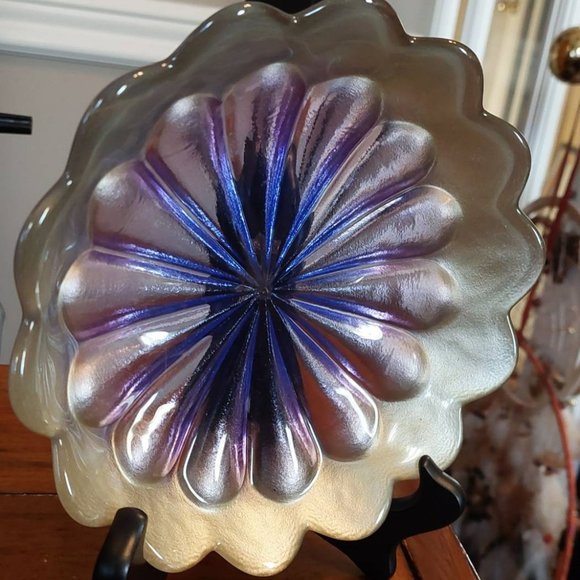 Vintage Walther Glas Artglass Purple and Gold Plate - Picture 7 of 11